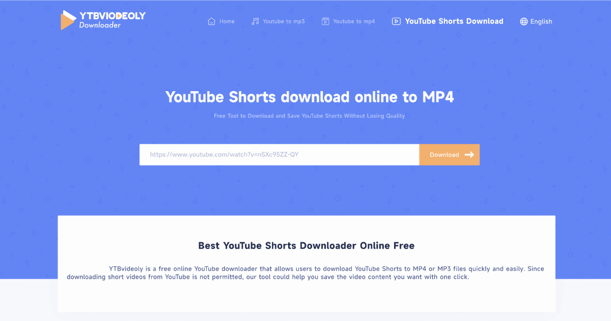 YouTube Shorts descargar en línea a MP4 YTBvideoly